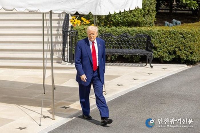 지난 3일 미국 워싱턴 백악관에서 촬영한 도널드 트럼프 대통령. (사진/신화통신)