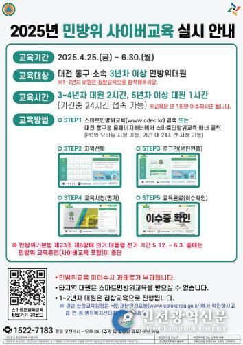 민방위 사이버교육 홍보 이미지>