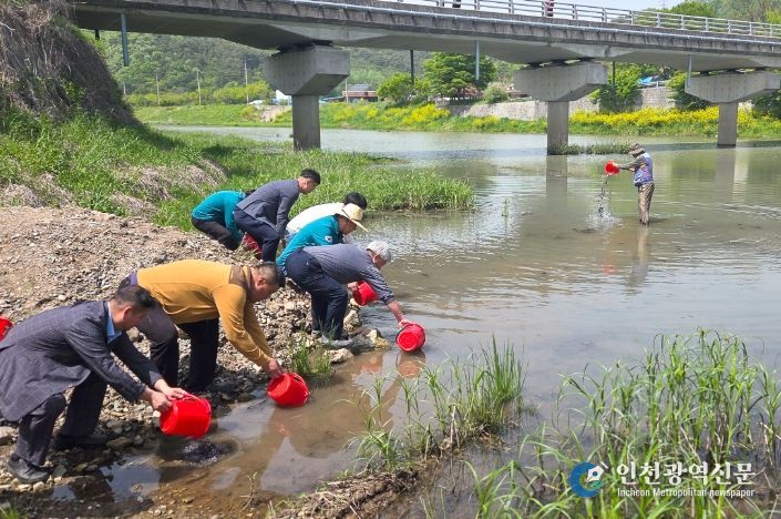 치어 방류로 하천 살리기 동참