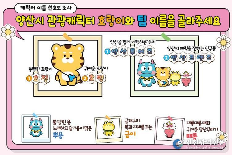 양산시, 관광캐릭터 네이밍 선호도 조사로 시민의견 수렴