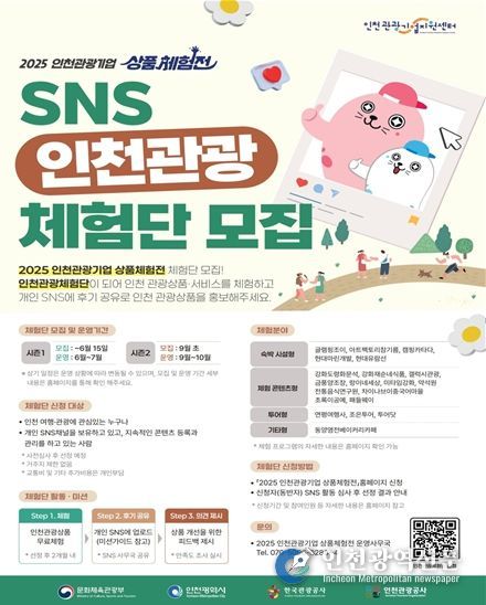 인천관광기업 상품체험전 1기 체험단 모집 포스터