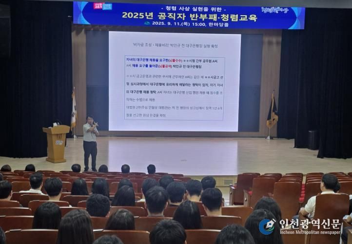 부산 사상구, 직원 대상 반부패·청렴교육 실시