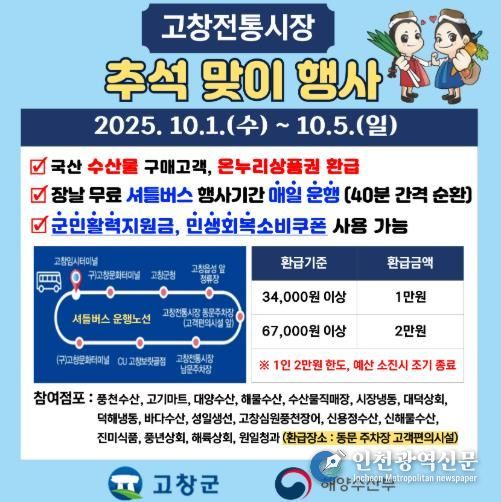 고창군, 추석 온누리상품권 환급행사 카드뉴스
