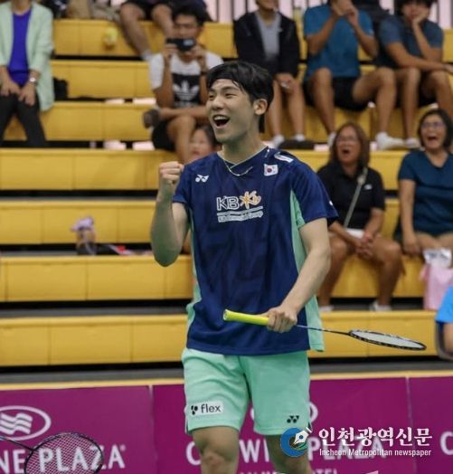 말레이시아 국제배드민턴 대회에 참여한 김제현 선수의 모습