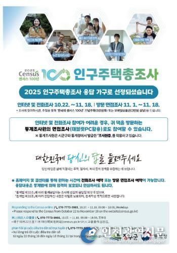 장수군, ‘2025년 인구주택총조사’ 실시