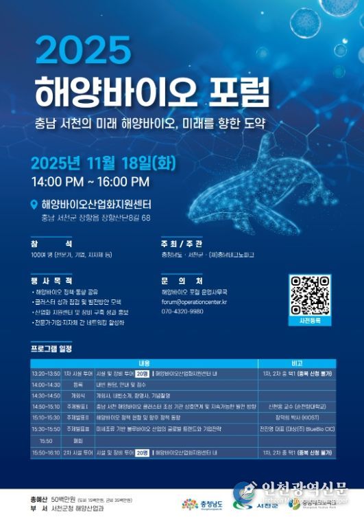 서천군, ‘2025 해양바이오 포럼’