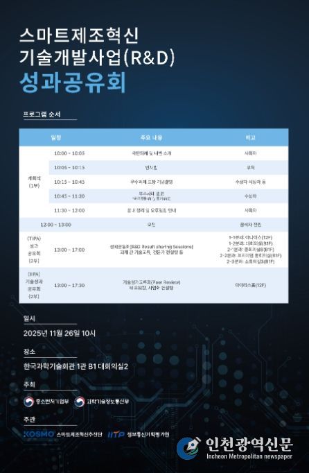 스마트제조혁신 기술개발 사업 성과공유회 개최계획(안)