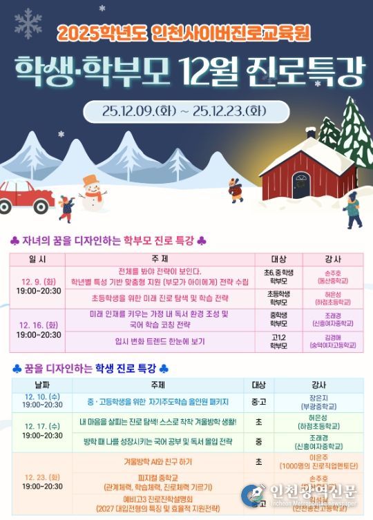 12월 학생・학부모 진로 특강 운영