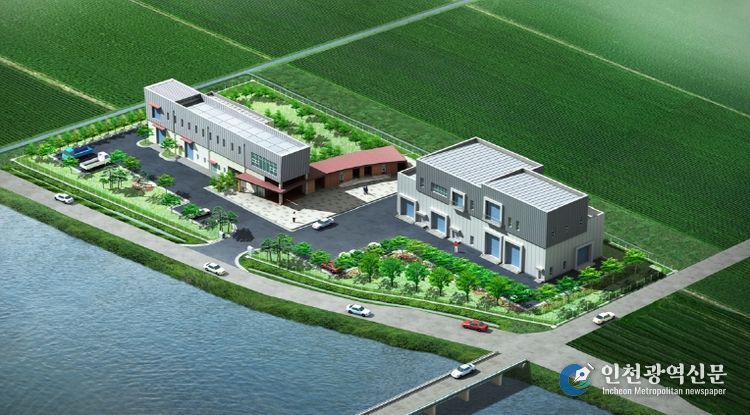 강화군, 내년도 공공하수도 예산 70% 대폭 증액… 245억 편성해 보급률 올리기 나서(온수하수처리장 조감도)