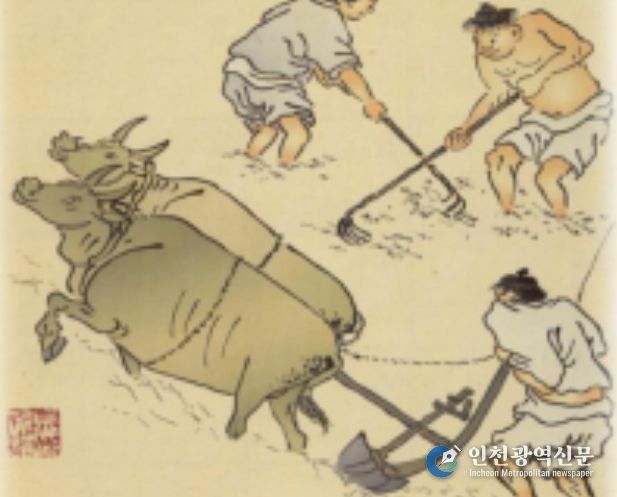 김홍도 화가의 ‘논갈이’