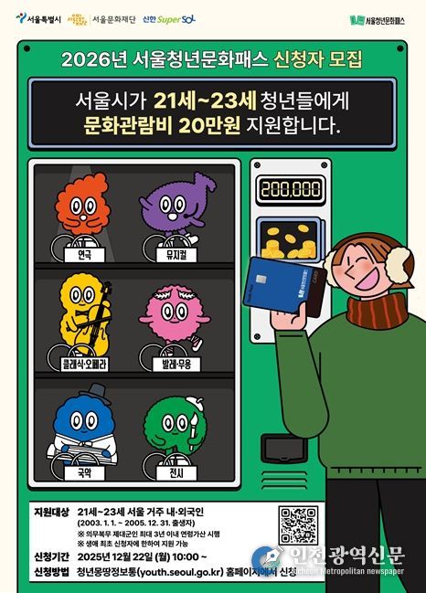 2026년 서울청년문화패스 모집 포스터