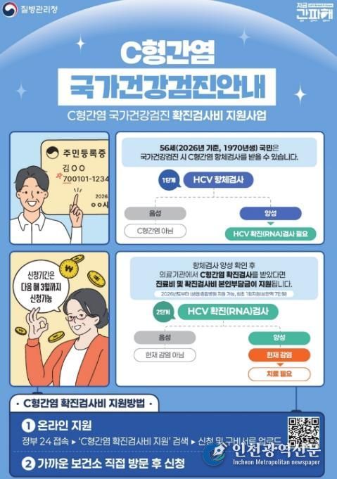 C형간염 확진 검사비 지원 홍보물