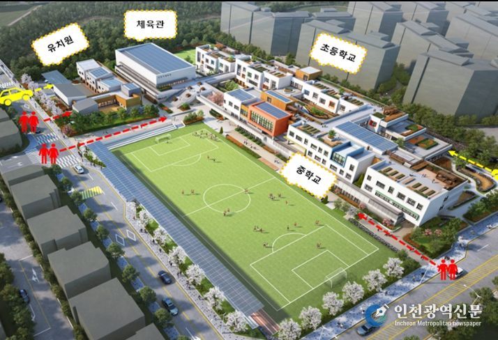 (가칭)아라월평초·중학교(첨단 초·중학교) 조감도