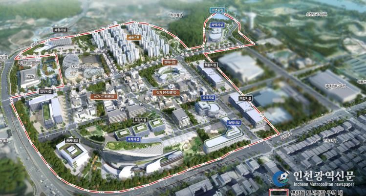 순천시가 우주항공산업진흥원의 입지 후보지로 제시한 연향들 도시개발사업 조감도