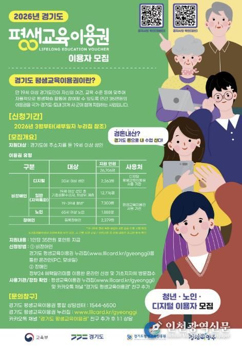 양주시, ‘2026년 제1차 경기도 평생교육이용권 지원사업’ 대상자 모집