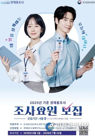 2025년 기준 경제총조사 조사요원 모집 홍보물