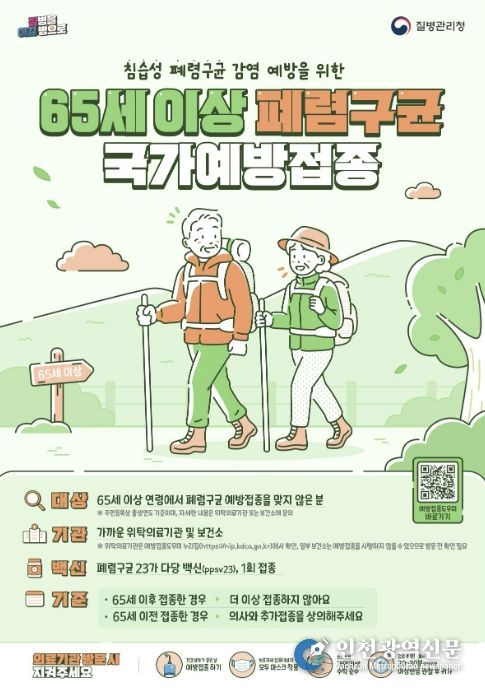 홍성군, 어르신 폐렴구균 예방접종 연중 실시