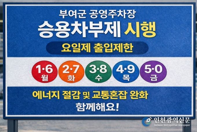 부여군 승용차부제 안내 포스터