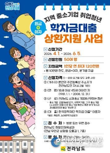 중소기업 취업 청년 학자금대출 상환 지원 홍보물